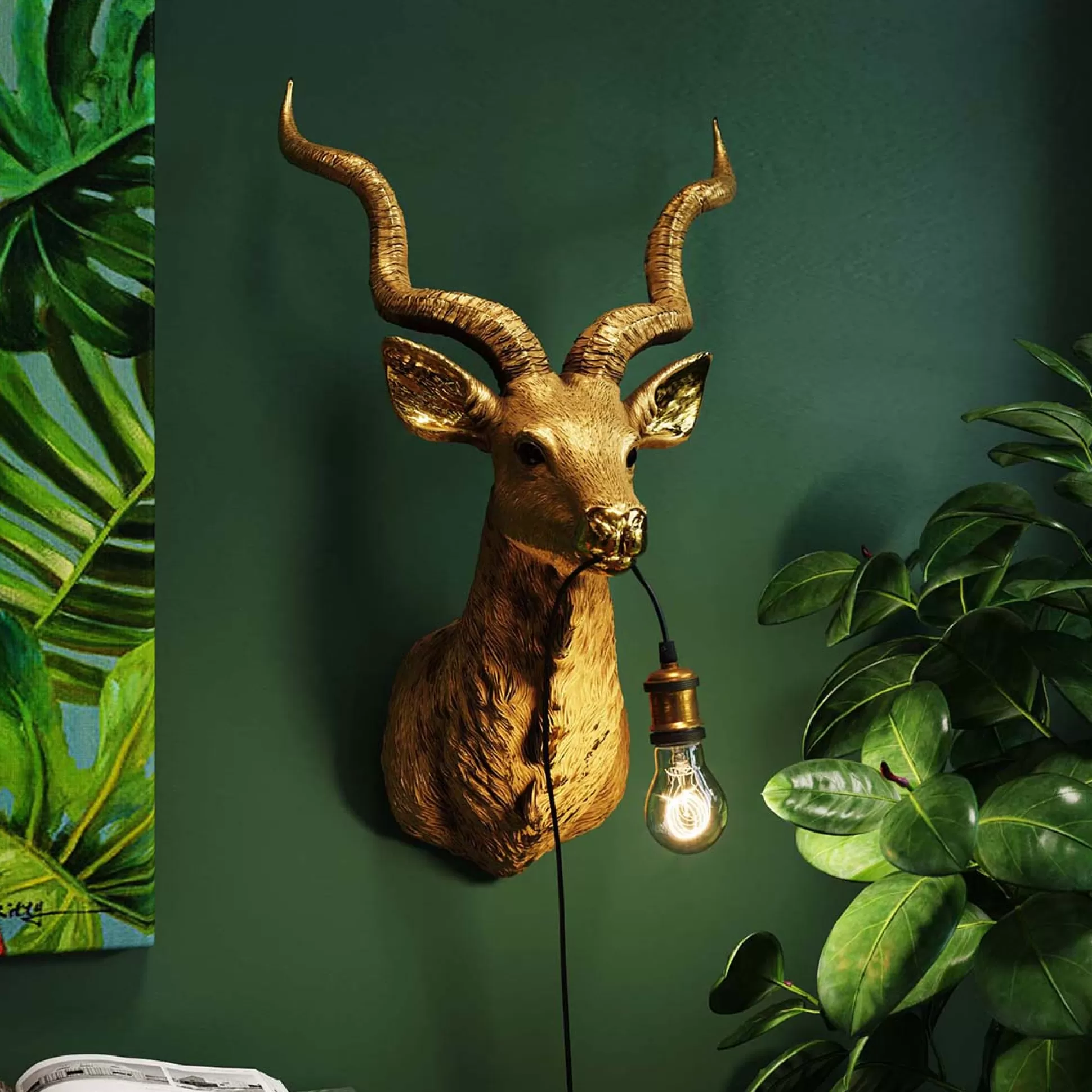 Shop Wandlamp Animal Goat Gold 45X74Cm Wandlampen